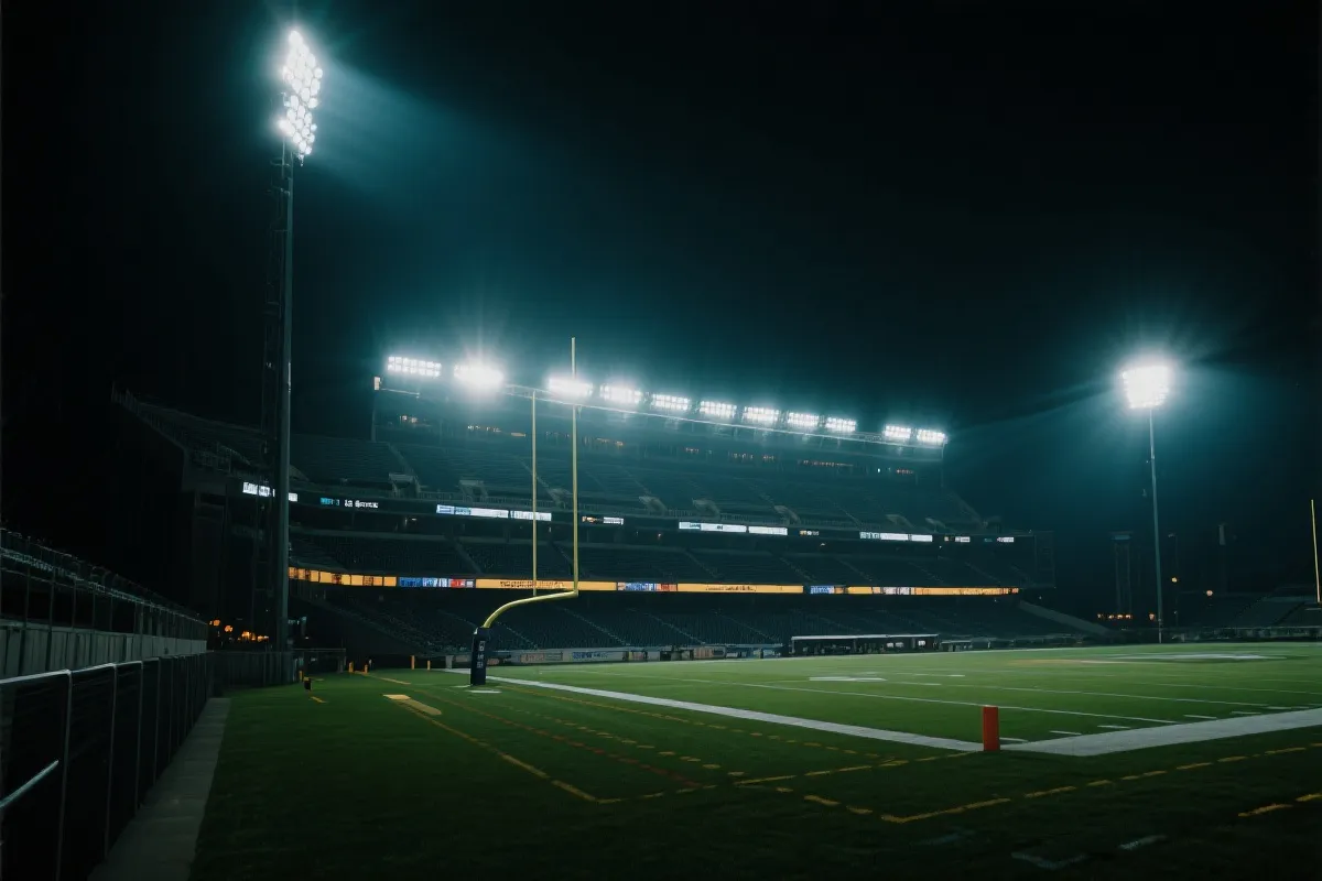 球场夜景与安全氛围插图